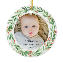 Baby 1. Weihnachtsdekoration des Fotos