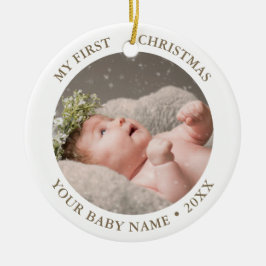 Baby 1. Weihnachtsfest Foto Keramik Ornament
