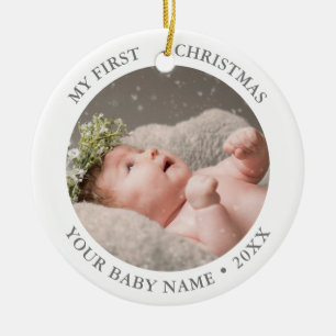 Baby 1. Weihnachtsfest Foto Keramik Ornament