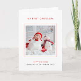 Baby 1. Weihnachtsfest Minimalistisch geklappt Fot Feiertagskarte