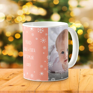 Baby 1 Weihnachtsgroßeltern Custom Foto Peach Kaffeetasse