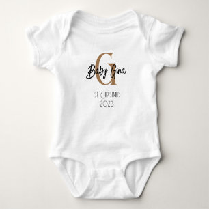 Baby 1 Weihnachtsmonogramm unisex Name Karosserie Baby Strampler