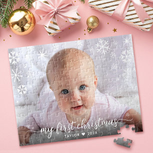Baby 1 Weihnachtsskript Snowflake Foto Keepake Puzzle