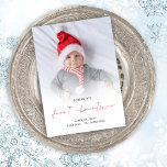 Baby 1st Christmas Photo Overlay Holiday Card<br><div class="desc">Baby 1st Christmas Photo Overlay Holiday Card. Celebrate your baby's first holiday season by sharing a favorite photo of your new arrival along with your festive greetings. Simply replace the sample photo with your own and personalise with your greeting and names at the bottom. First Christmas is in a modern...</div>