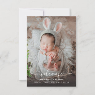 Baby 2 Foto Geburtsankündigung Dankeskarte