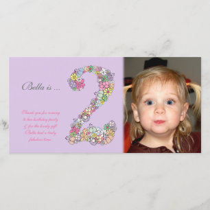 Baby-2. Geburtstag danken Ihnen Foto-Karte Dankeskarte