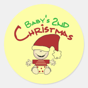 Baby 2. Weihnachtsgeschenke und Geschenke Runder Aufkleber