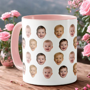 Baby-3-Foto-Gesichtstasse, Personalisiertes Gesche Tasse