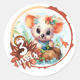 Baby - 3 Monate Runder Aufkleber