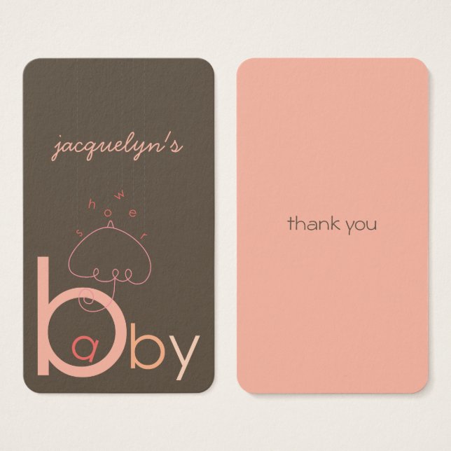 Baby "a" in B Pink Girl Baby Shower DIY Geschenkma (Vorne & Hinten)