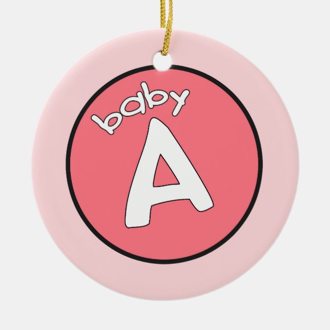 "Baby A" - Personalisiertes Ornament für Vielfache (Vorne)