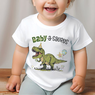 Baby-a-saurus Dinosaurier-Thema Kinder-Geburtstags Baby T-shirt