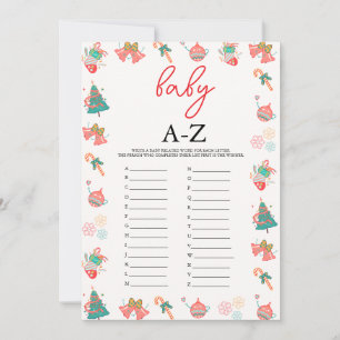 Baby A-Z Game Christmas Baby Showcard Feiertagskarte