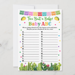 Baby ABC Game Taco Baby Dusche Hinweiskarte