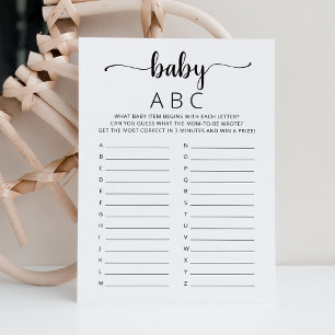 Baby ABC Spiel Baby Shower Party Alphabet Spielkar Einladung