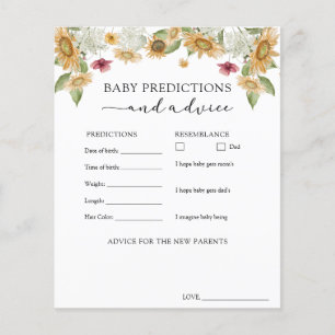 Baby Advice and Predictions Card