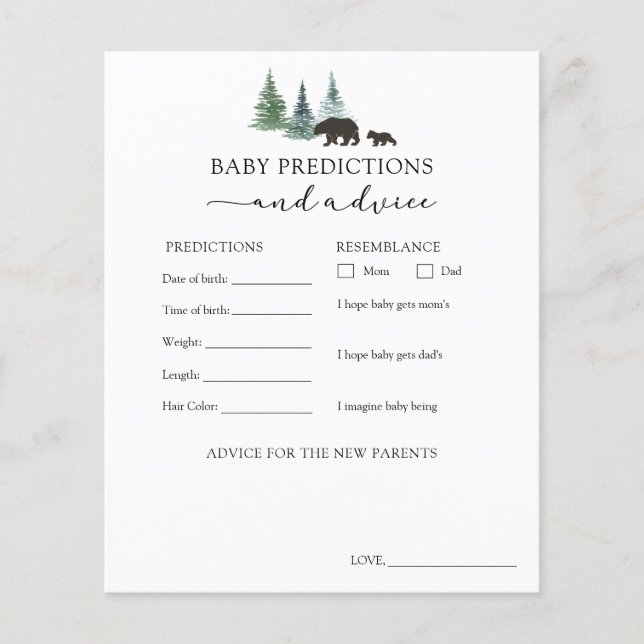 Baby Advice and Predictions Card (Vorderseite)