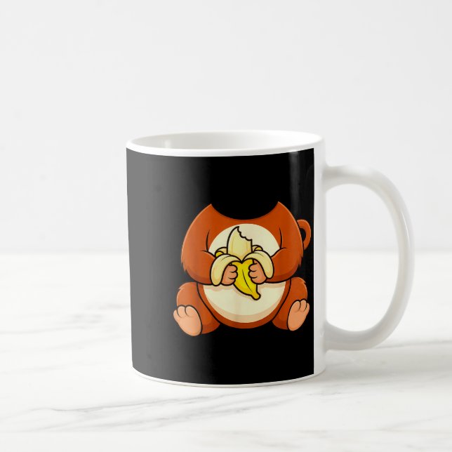 Baby-Affe Brauner Affe Banane Lustiger Affe Kaffeetasse (Rechts)