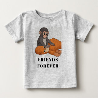 Baby-Affe mit Puppe Baby T-shirt