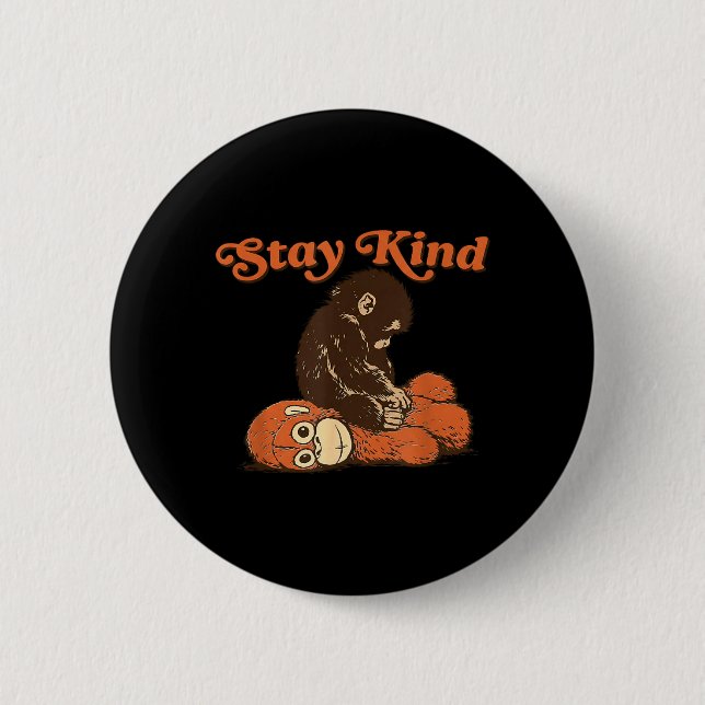 Baby-Affe Punch Stay Kind Plüschspielzeug Cute Tre Button (Vorderseite)