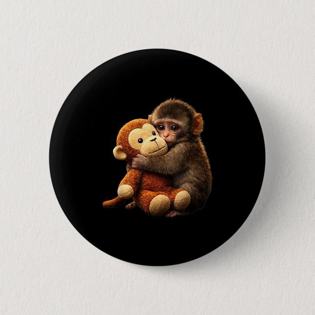 Baby-Affen-Schlag-Plüsch süßer Affe-Schlag-Plüsch Button (Vorderseite)