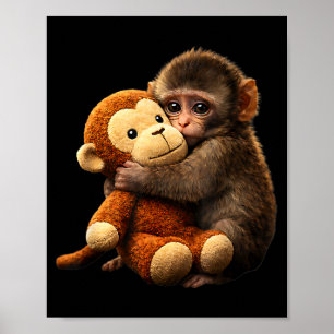 Baby-Affen-Schlag-Plüsch süßer Affe-Schlag-Plüsch Poster