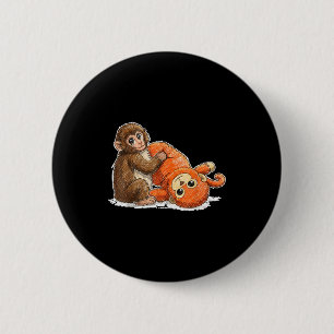 Baby-Affen-Schlag süßes Meme-Grafik-T-Shirt Button
