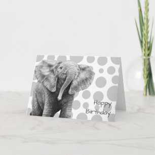 Baby African Elephant Birthday Card Karte
