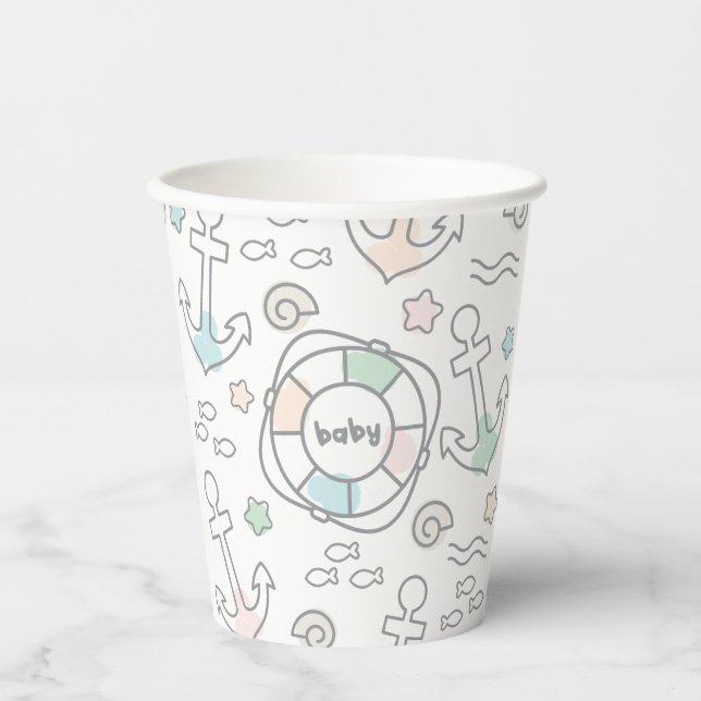 Baby Ahoy Paper Cups Pappbecher (Vorderseite)