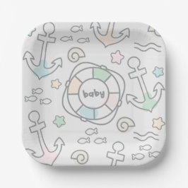 Baby Ahoy Paper Plate Pappteller