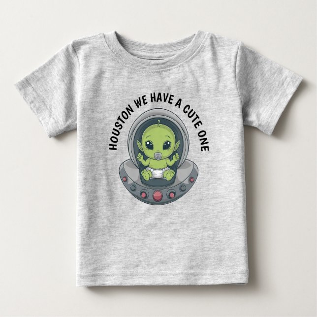 Baby Alien in UFO Baby T-shirt (Vorderseite)