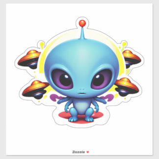 Baby Alien & UFO Aufkleber