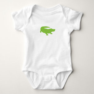 Baby Alligator Crocodile Green Preppy Fun Baby Strampler