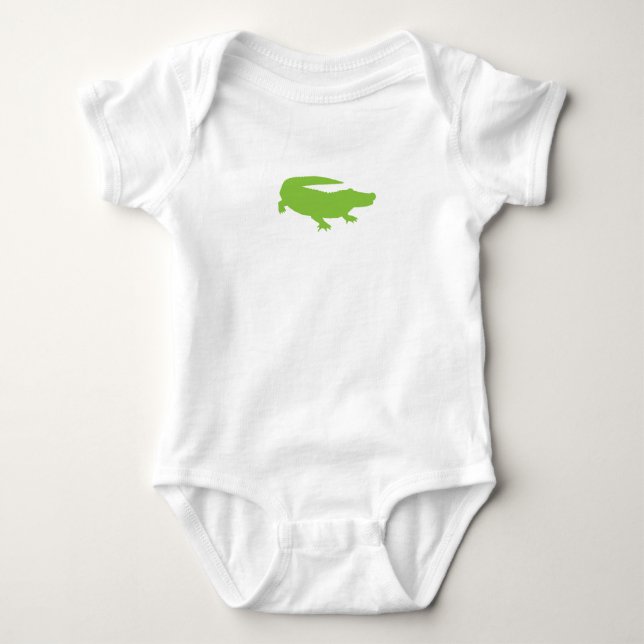 Baby Alligator Crocodile Green Preppy Fun Strampler (Vorderseite)