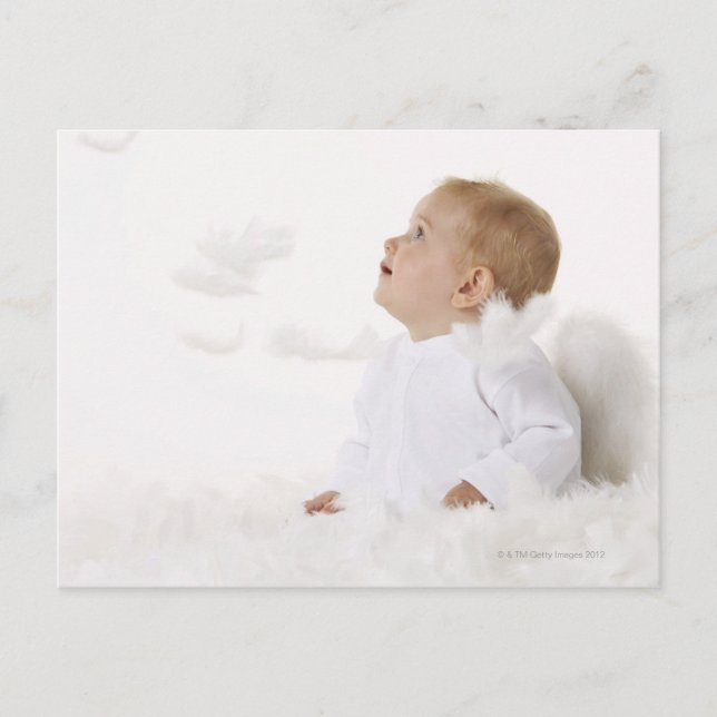 Baby als Engel verkleidet Postkarte (Vorderseite)