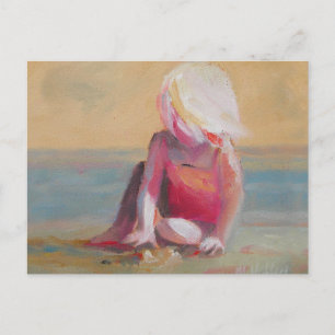 Baby am Strand Postkarte