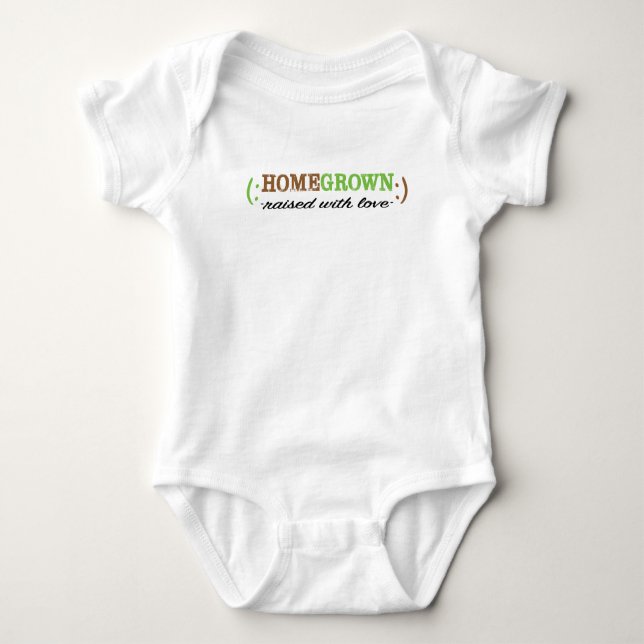 Baby American Apparel Bodysuit "HomeGrown"/Green Baby Strampler (Vorderseite)