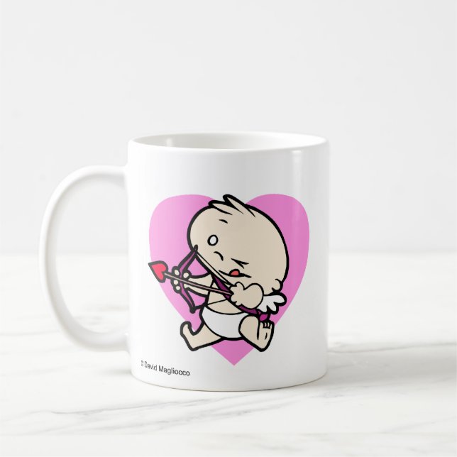Baby-Amor, der Liebe-Tassen anstrebt Kaffeetasse (Links)