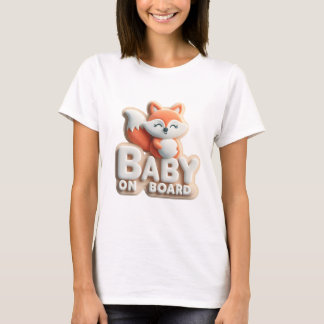 Baby an Bord Ankündigung - Fox-Themed T-Shirt