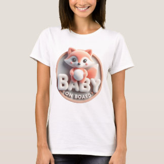 Baby an Bord Ankündigung - Fox-Themed T-Shirt