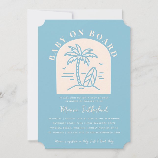 Baby an Bord Baby Dusche Einladung (Vorderseite)