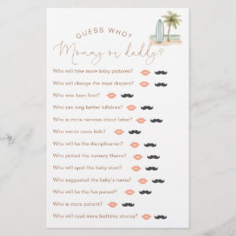 Baby an Bord Baby Dusche "raten Sie, wer" Spiel