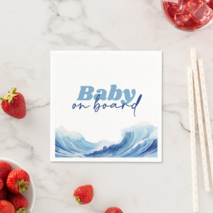 Baby an Bord Babydusche Napkin, Surf Baby Dusche Serviette