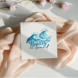Baby an Bord Babydusche Napkin, Surf Baby Dusche Serviette