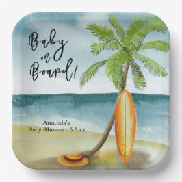 Baby an Bord Babydusche Pappteller