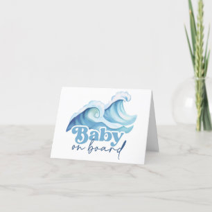 Baby an Bord Babydusche, Surf Baby Dankeskarte