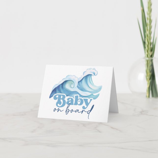 Baby an Bord Babydusche, Surf Baby Dankeskarte (Vorderseite)