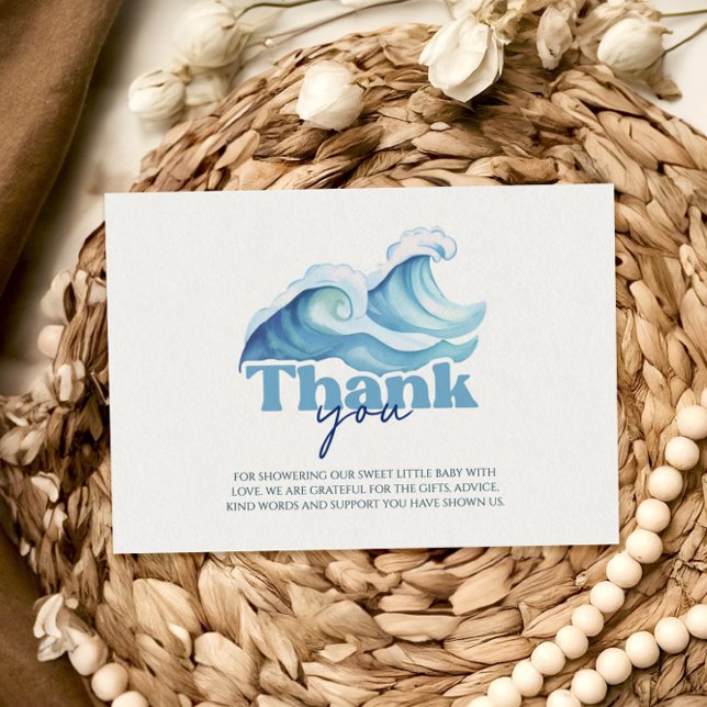 Baby an Bord Babydusche, Surf Baby Dankeskarte (Von Creator hochgeladen)