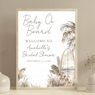 Baby an Bord Beach Baby Dusche Begrüßungszeichen Poster
