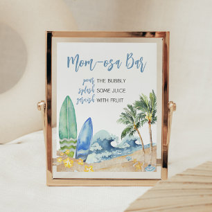 Baby an Bord Beach Baby Dusche Mama Osa Bar Poster